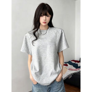 LIUBU | Gray Short Wide Boxy Fit Structured Patchwork Tshirt