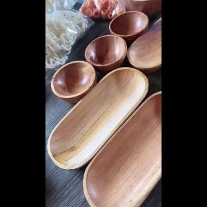 PROMO BISA BAYAR DITEMPAT - COD Piring Sushi Oval Kayu Mahoni Estetik Premium 9x14cm Termurah