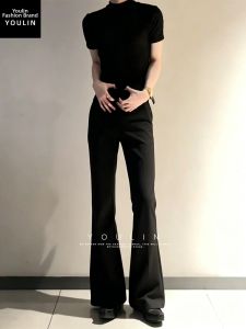 YOULIN | Summer American Style Black Flared Tapered Pants