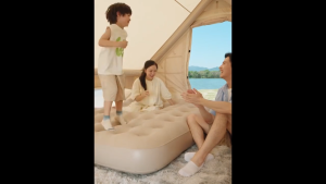 Fitness Journey  Bantal percuma/katil udara kembung saiz Double dengan pam elektrik automatik mudah alih dilipat untuk perkhemahan khemah rumah pantai luar