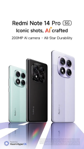 Xiaomi Redmi Note 14 Pro 5G (12GB RAM + 256GB ROM) 200MP Al Camera l MediaTek Dimensity 7300 Ultra🎁