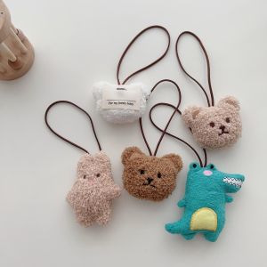 Korean Plush Bear Keychain Name Plate Pendant Kindergarten Name Tape Doll Schoolbag Name Tag Rabbit