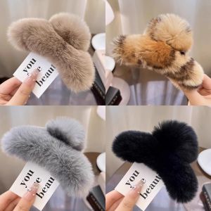 Kích Thước Lớn Mùa Thu Mùa Đông Vây Cá Mập Màu Nâu Café Kẹp Càng Cua Thời Trang/ Phong Cách Mũ Dành Cho Nữ Phụ Kiện Tóc Thời Trang Sành Điệu