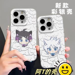 Q Version Cat Neon Fearless Contract Mobile Phone Case Suitable for Apple 15 iPhone 16 pro Max Xiaomi 14 Huawei Honor 200 Vivo OPPO A58 OnePlus 13