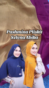 Baru Hijab Pashmina Abika Plisket Selena AB 459 Pasmina Plisket Polos Ceruty Baby Doll Premium