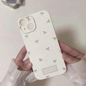 Korean Japanese Style Sweet Simple Butterfly Knot Polka Dot Silicone Full Cover Soft Shell for  12pm 13 pro Max Creative Girl