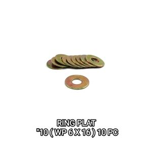 Ring Plat "10 (WP 6 X 16) Harga Per Pak Isi 10 - Reng Plate Pelat Washer Kunci 10 Diameter 6mm x 16mm Tebal 1mm