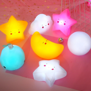 Childre Luminous Toy Star Moon Cartoon LED Night Light Creative Bedside Light for Baby Kids Room Bedroom Night Light