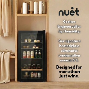 Nuet PRO Model (132L) Nordic Lounge/Beverage Cooler – 7 Colors anti-condensatioon 5°C Chill Drinks Wine Beer Can Drinks & Snacks Living room Dry Kitchen