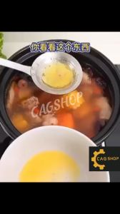 CAG SHOP 1pcs Fat Skimmer Spoon Grease Foam Removing Fine Mesh Oil Dregs Fishing Durable Percolator Fried Food Strainer Hanging Hole Design Hot Pot Filter Kitchen Gadgets Tool