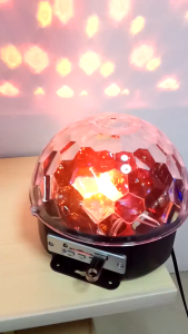 Bluetooth Speaker with 360° Rotating RGB Projector Crystal Magic Ball for Christmas Party Stage Lights Remote Control