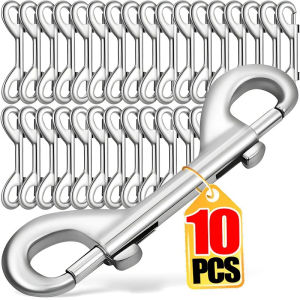 Dizoey 10Pcs Double Ended Snap Hooks 3.5 Inch Heavy Duty Bolt Snap for Dog Leash Zinc Alloy Trigger Clips Metal Keychain Hook Key Holders