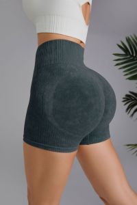 กางเกงขาสั้นโยคะเอวสูง อบผ้าฝ้าย แห้งเร็ว กางเกงขาสั้นออกกำลังกาย วิ่ง ออกกำลังกาย ใส่กลางแจ้ง กางเกงขายาวสามส่วน