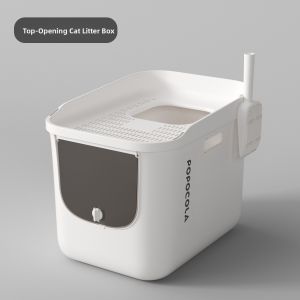 Popocola | Splatter-Proof Odor-Blocking Large Cat Litter Box