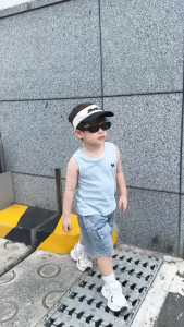 Áo thun áo ba lỗ cho bé trai thun cotton bozip thêu cún dễ thương size 1 đến 7 tuổi BERNIE T0225A24