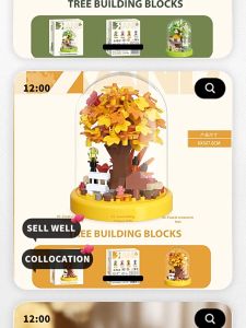 Flowers Building Set Sakura Tree House Flowers Bricks Toys Building Blocks Toys Gift for Girls