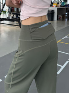 YIFANSHI | Fast Drying Loose High Waisted Green Yoga Pants