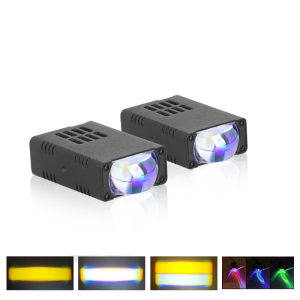 2pcs Super Slim Yellow&White LED Sportlight Dual Beam Bi-Led Projector Grill Lights 3000K 6000K for Motorcycle ATV UTV Projector