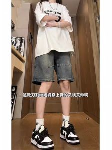 กางเกงยีนส์ขาตรงทรงหลวมสำหรับผู้หญิงไซส์ใหญ่ กางเกงขาสั้นทรงเข้ารูปสไตล์อเมริกันย้อนยุคสำหรับฤดูร้อน กางเกงขายาวทรงเข้ารูป