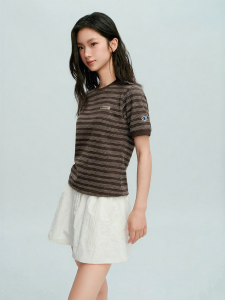 Champion | Knitted Striped Slim Fit T-shirt Women