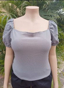 CURVYPLUSSIZE BRIDGETTE ELEGANT PUFF-SLEEVE TOP