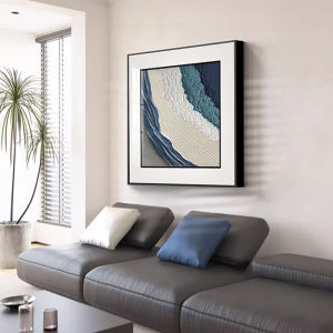 YASISHA | Abstract Modern Minimalist Wall Art Blue Geometric Design