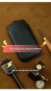 Bao da điện thoại Có Dây Rút Iphone 17 / 17 pro / 16 pro Da Bò thật đẹp bền sang