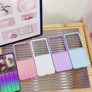 szhaiyu | Gradient Woven Pattern Phone Case for Motorola Razr 50 60 70 Ultra PC Hard Shell Protective for Moto Razr 50 60 70 Back Cover