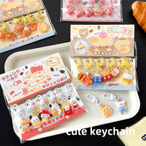 Cute Cartoon Keychain Set Decorative Pendants Girl Student Versatile Small Accessories Fashionable Girls Keychains GJ306