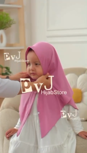 Jilbab Anak Bayi Segitiga Instan Kancing Ziya Bahan Jersey 2-4 Tahun - Hijab Bayi Baby Kerudung Anak Perempuan Premium