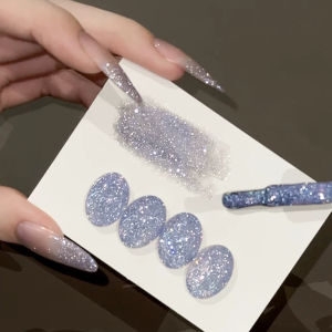 1-12pcs WS Summer Autumn Nails Flashing Reflective Disco Purple Blue White Broken Diamond Gel Nail Polish Nail Art Nail Supplies
