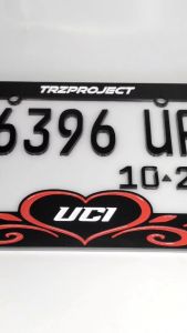 Frame + Plat Nomor Motor Akrilik Motif LOVE (SATUAN)