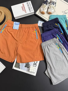 กางเกงขาสั้นผู้หญิงฤดูร้อน ทรงหลวม กางเกงขาสั้นชายหาด กางเกงขายาวลำลอง กันน้ำ ระบายอากาศได้ดี สีบล็อก กางเกงขายาวทรงหลวม