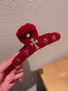 กิ๊บหนีบผมลายหมากรุกสีแดงสไตล์เกาหลี แฟชั่นดีไซน์เก๋า SS47-48