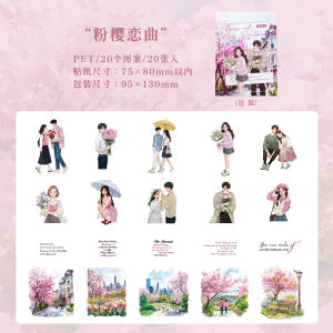 Romantic Scene Decoration Stickers PET Material Micro Wind And Sweet Punch out Handmade Card Scrapbooking Adhesive Decals