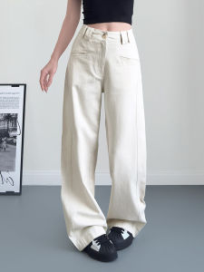 Loose Casual Wide Leg Pants Womens plus Size Spring Slimming Suit Trousers Extended Straight Design Long Pants