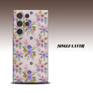 Pink Pastel Floral For Samsung Galaxy S26 S25 S24 A56 A36 Dual Layer Luxury Fashion Full Lens Protective Case