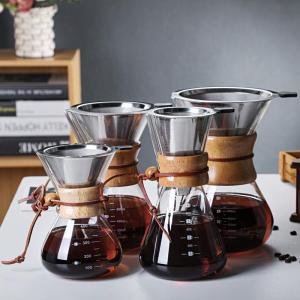 Wood Detail Handcrafted Coffee Drip Pot