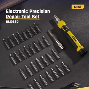 Deli ชุดไขควงเล็ก ชุดไขควงอเนกประสงค์ 33 in 1 พร้อม ชุดไขควง พกพาสะดวก สามารถซ่อม นาฬิกา แว่นตา โทรศัพท์มื screwdriver set EDL1033D