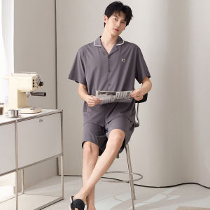 Yuzhaolin | Cooling Modal Mens Sleepwear Short Sleeve Pants Set