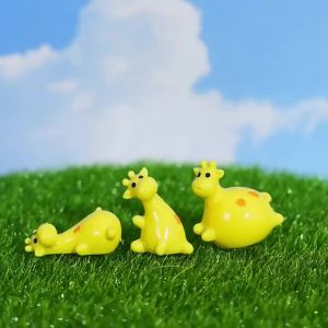 convenientCute Cartoon Mini Resin Giraffe Figurines Eco-Friendly Decor for Desktop Car Fairy Garden Home Kids Room