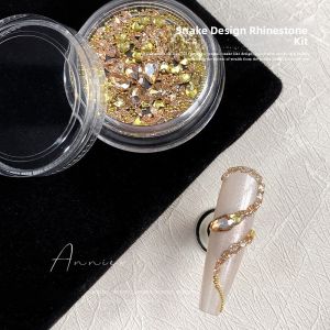 New Year Snake Year Nail Art Decorations Wearable Nail Tips Horse Eye Zircon Flat Bottom Diamond Snake Year Specialty Items