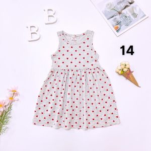 Váy thun hè cotton sát nách VNXK bé gái