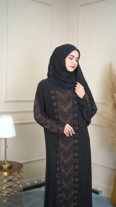 ชุดเดรสอาบาย่าปักเพชร ใส่ออกงาน หรือรับแขกก็ได้, สวยงาม IM45 รุสมีนีมูลสลิม