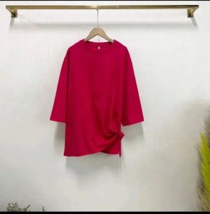 TSHIRT PLAIN BAGGY SIZE 50 LENGAN 3 SUKU VIRAL