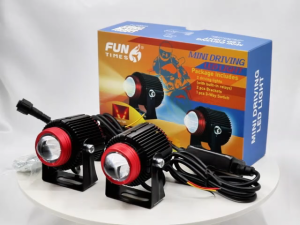 2 mini driving lights waterproof yellow light + white light + yellow and white two-color light + flashing light + red light high quality devil eye small spotlight