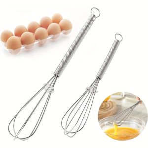 Wire Whisks 5in 7in 8in Stainless Steel Kitchen Mini Whisk & Egg Beater for Cooking Blending Beating and Stirring