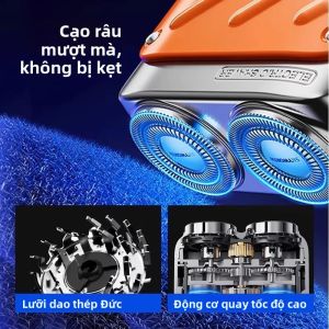 MONLEYTA | Máy cạo râu điện tử di động chính hãng mới 2025 dành cho nam Máy cạo râu bằng thép không gỉ chạy bằng pin lâu hơn 120 phút