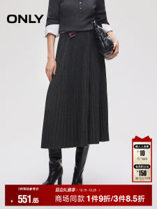 Elegant A-Line Midi Skirt Womens Elastic Waist Invisible Design Slimming Accordion Pleats City Commute Polyester Fiber