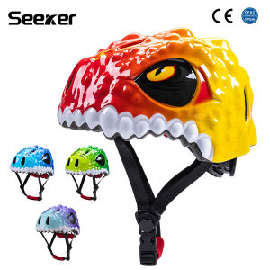 UMUSEEKER Childrens Dinosaur-Shaped Riding Helmet Bicycle Safety Helmet Childrens Balance Bike Scooter Protective Helmet